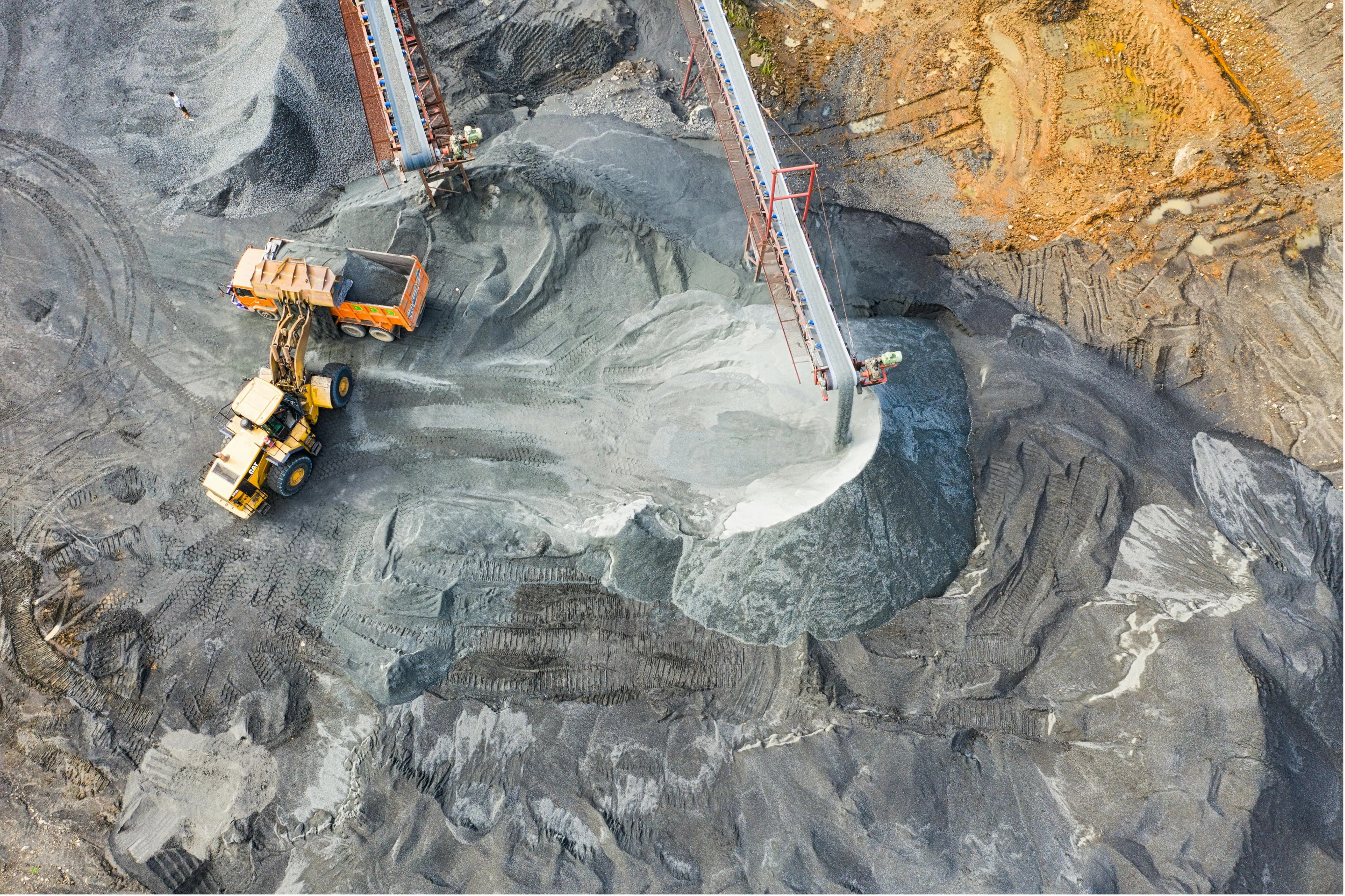 A mining site seen from overhead