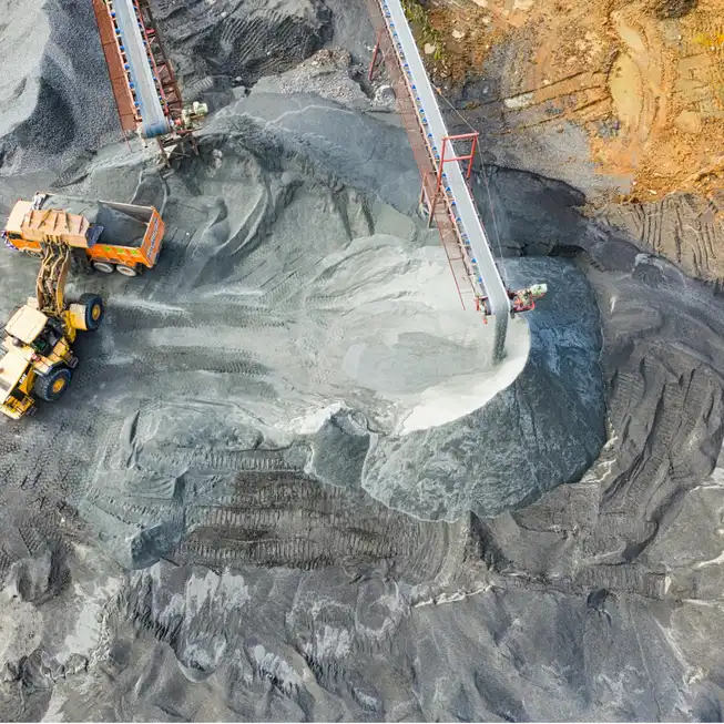 A mining site seen from overhead