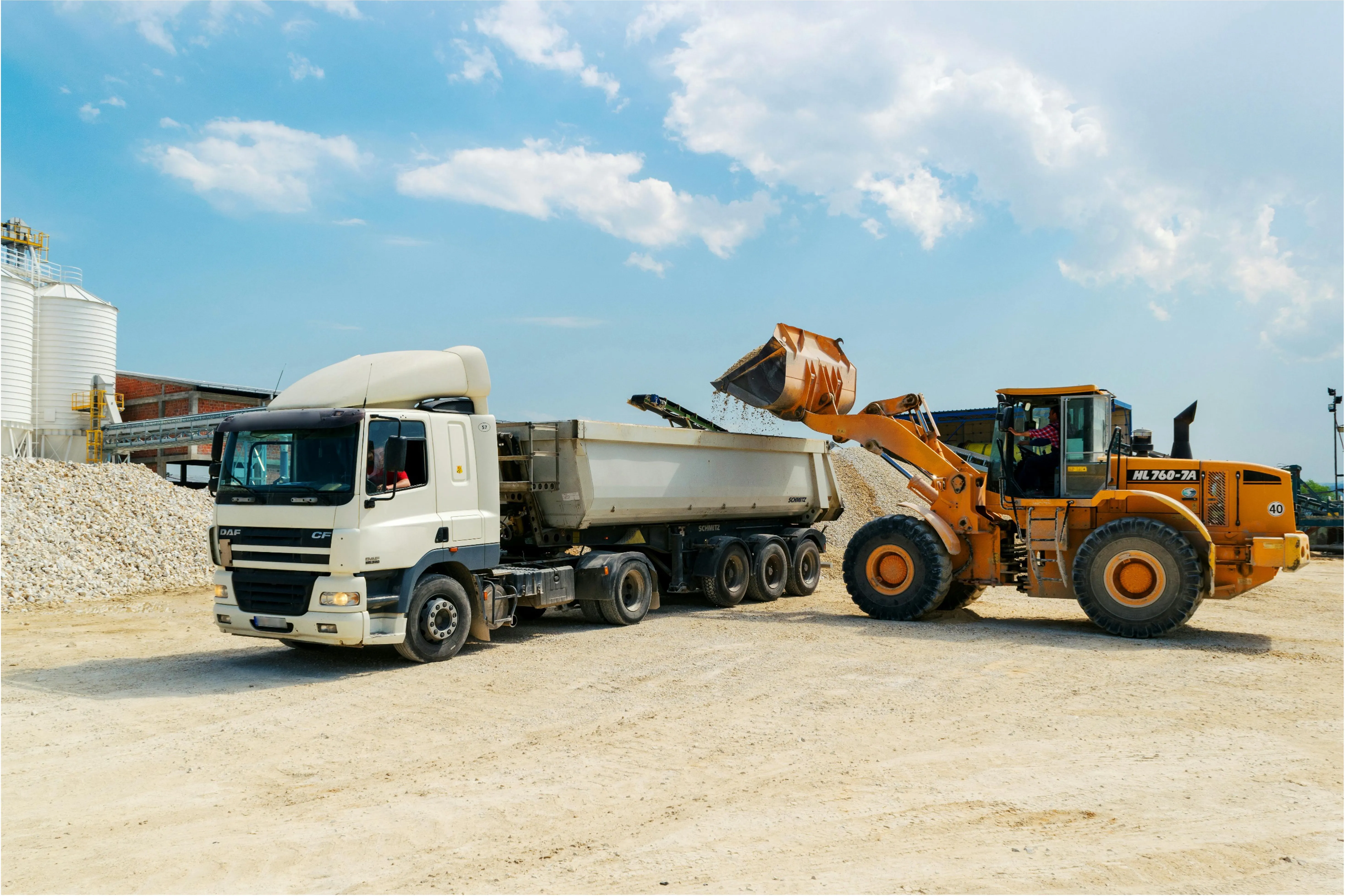 A mining truck being loaded