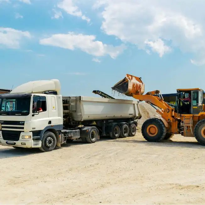 A mining truck being loaded